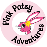 Pink Patsy logo with pink hare in a circle