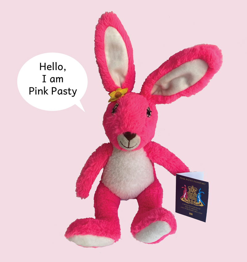 Pink Patsy teddy hare
